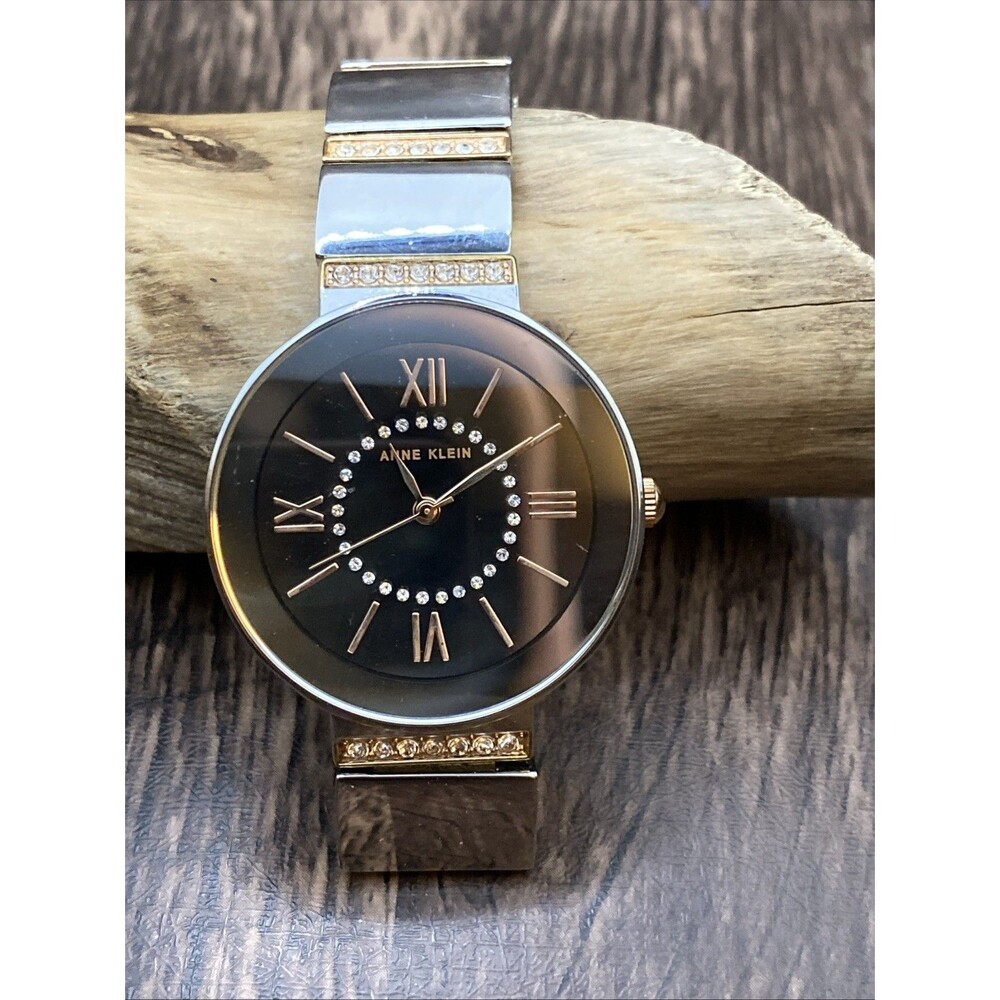 Anne Klein Women’s Watch Gold Tone & Silver Watch With Rhinestones New Battery